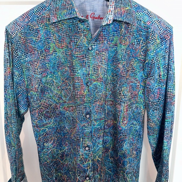 Robert Graham men’s dress shirt. Size medium. Like new. Only worn a few times. - Picture 1 of 5
